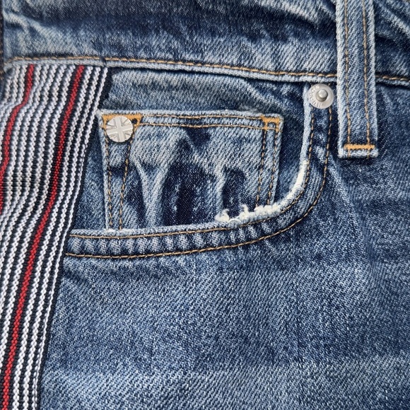 Hudson jeans luxe crop Riley relaxed straight NEW 25 slit at hem striped detail - Picture 10 of 10